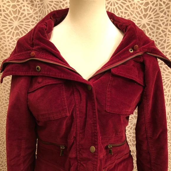New York & Company Burgundy Red Zip Up Jacket - Picture 3 of 8
